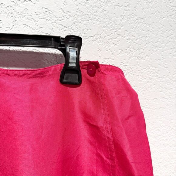 Vintage Jones New York 100% Silk  Fuchsia Pink Maxi Wrap Skirt Women’s 18W - Picture 2 of 7